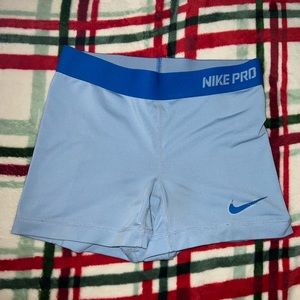 Light Blue Nike Pro Dri-Fit 3” Shorts